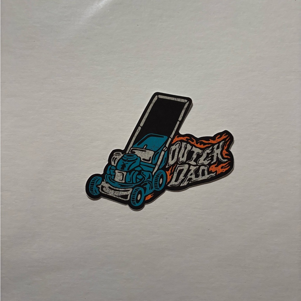Dutch Bros Blue and Orange Lawn Mower Sticker
